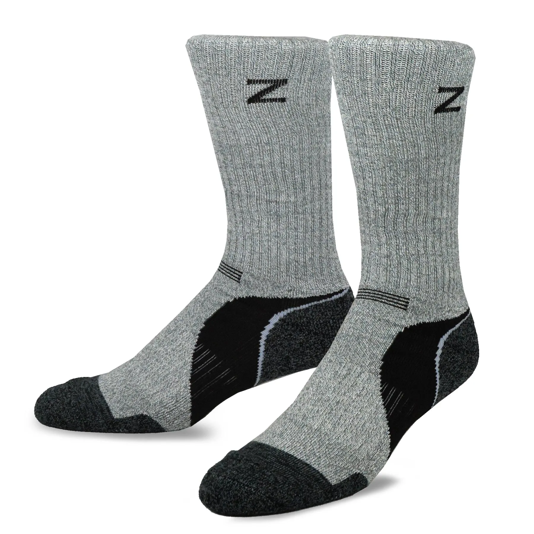 TeeHee Socks Men's Hiker Bamboo Crew Colorblock 2-Pack (51017)