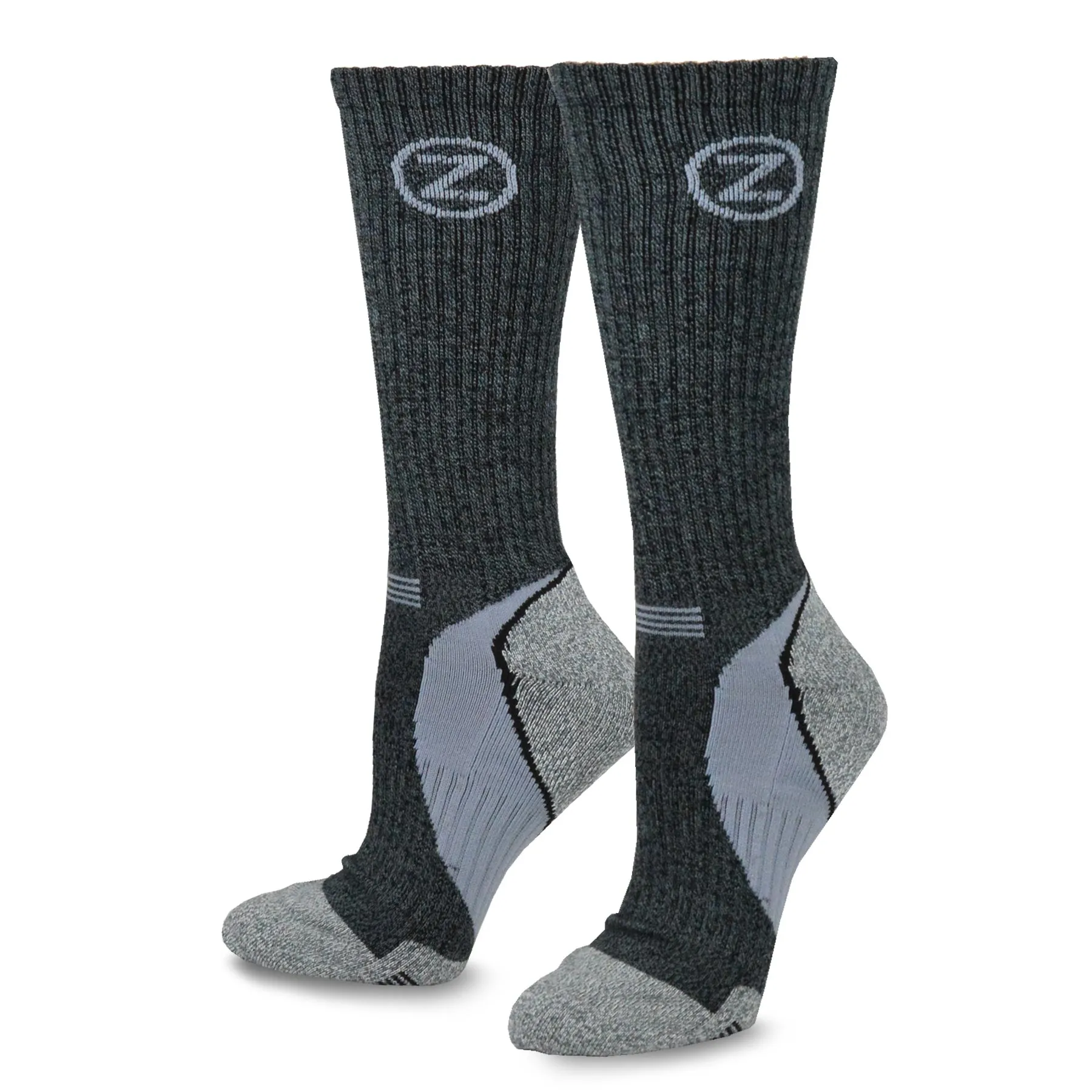 TeeHee Socks Men's Hiker Bamboo Crew Colorblock 2-Pack (51017)