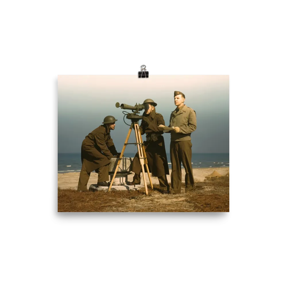 VA - Men of Fort Story operate an azimuth instrument in sea-target practice, Fort Story, Va. 1942