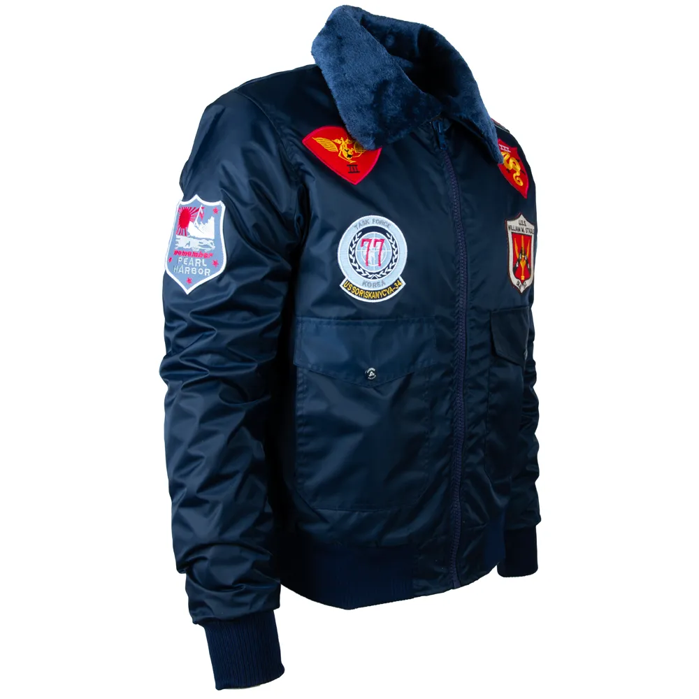 Y2Y9 Men's Aviator Jacket - Navy